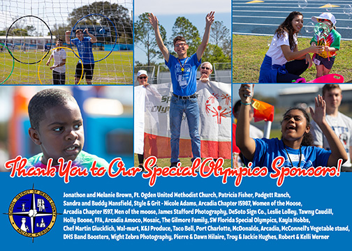Sponsor Thank You Post Card DeSoto Special Olympics Project