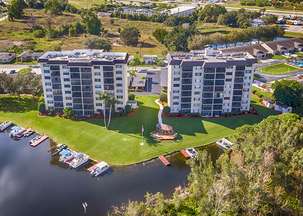 Aerial Photography - Condos on Lake Grassy, Lake Placid Florida